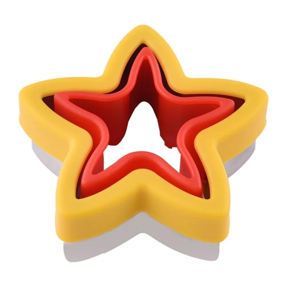 Stainless Steel Sandwich Cutting Mold Multi-purpose Portable Cartoon Heart-shaped Biscuit Molds with Hand Guard Baking Tools