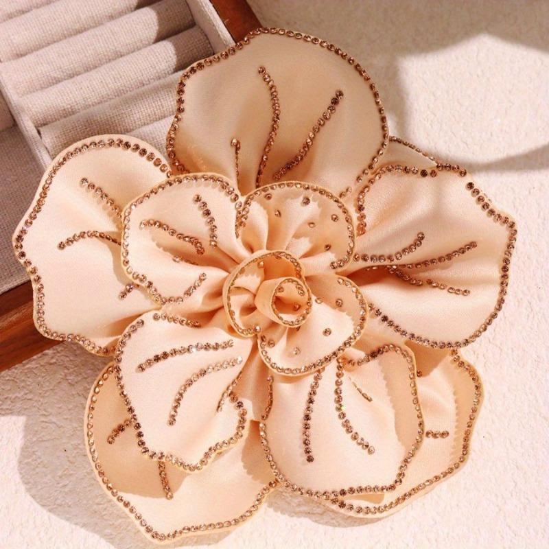

1PC 14cm Flower Rhinestone Patch Creative Costume Brooch Ornamental Flower Set with Diamonds Flower Costume with Diamonds жовтий