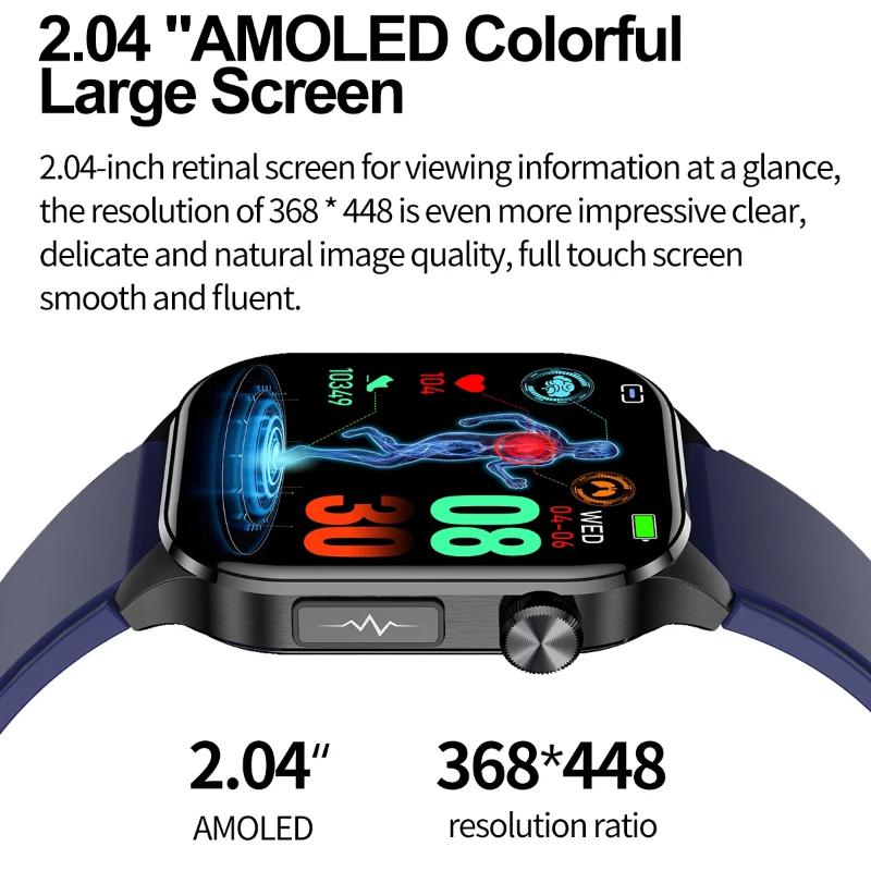 2025 Nowy Smartwatch do Zarządzania Zdrowiem Mężczyźni EKG+PPG Lipid Kwasu Moczowego Monitor Fitness Połączenia Bluetooth Smart Watch