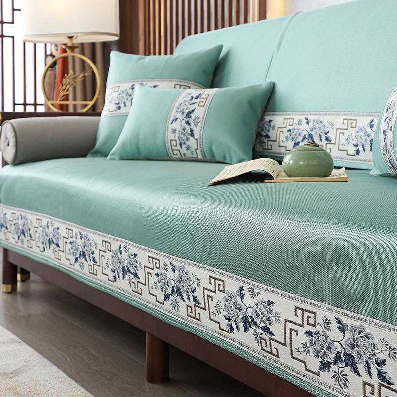New Chinese Style Sofa Cushion Summer Four Seasons Non-Slip Solid Wood Three-Seat Cushion Summer High-Grade Rosewood Cover Backrest Towel