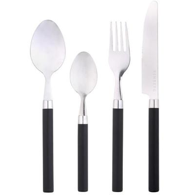 Cutlery Set - Renberg - 24 Pieces - Stainless Steel - Black - Dishwasher Safe