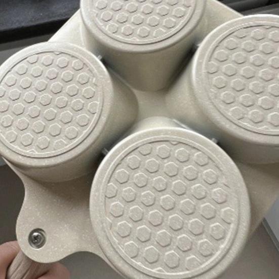 4-Cup Nonstick Egg Pan 4-in-1 Breakfast Pan with Wooden Handle Fast Heating Aluminum Omelette Skillet Pancake Eggs Burger Bacon Frying Pan