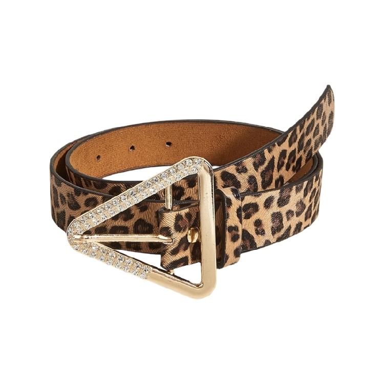 Retro Leopard Print Waist Belt for Lady Girls Fashion PU Leather Waist Band Vintage Waist Ornament Decorative Girdle
