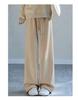 Women's High-Waisted Corduroy Pants - White Fluffy Lambswool, Wide-Leg, Plus Velvet Thickened & Slimming for Autumn/Winter