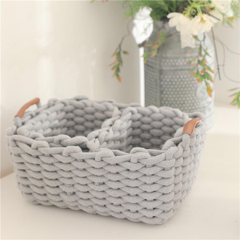 Корзины для хранения из хлопковой веревки Большой и маленький органайзер для косметики для помад и теней для век 3159₽