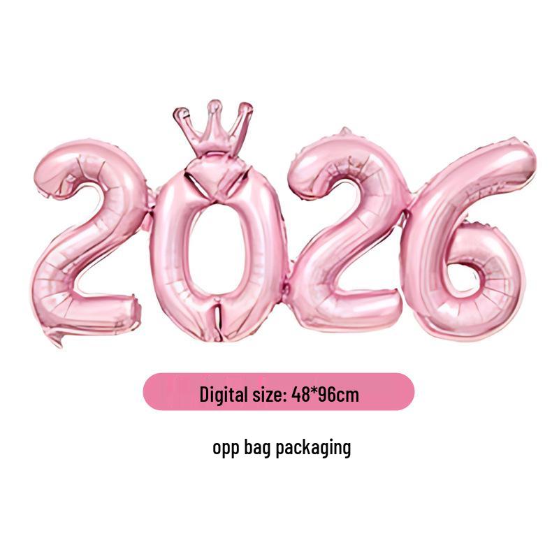 2026 Digitální Nový rok Korunový Kombinéza & Balónová Párty Dekorace Sada