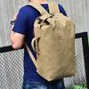 Large Capacity Khaki Canvas Backpack Men's Adjustable Travel Mountaineering Backpack Men's Backpack