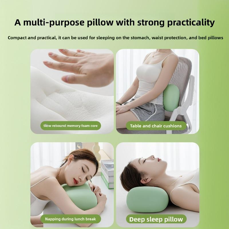 Memory Cotton Pillow Cervical Spine Sleeping Pillow Office Nap Pillow Ice Silk Student Sleep Pillow Small Pillow