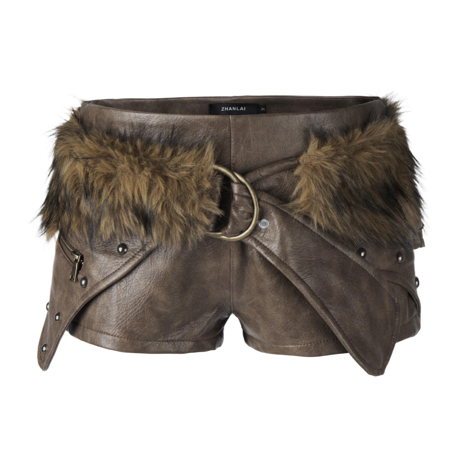 2026 Summer American Spicy Girl Leather Shorts for Women - Unique Design Extra Large