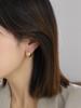 3D White Enamel Ball Earrings: Korean Style, High-End Feel, Niche Design for Women.