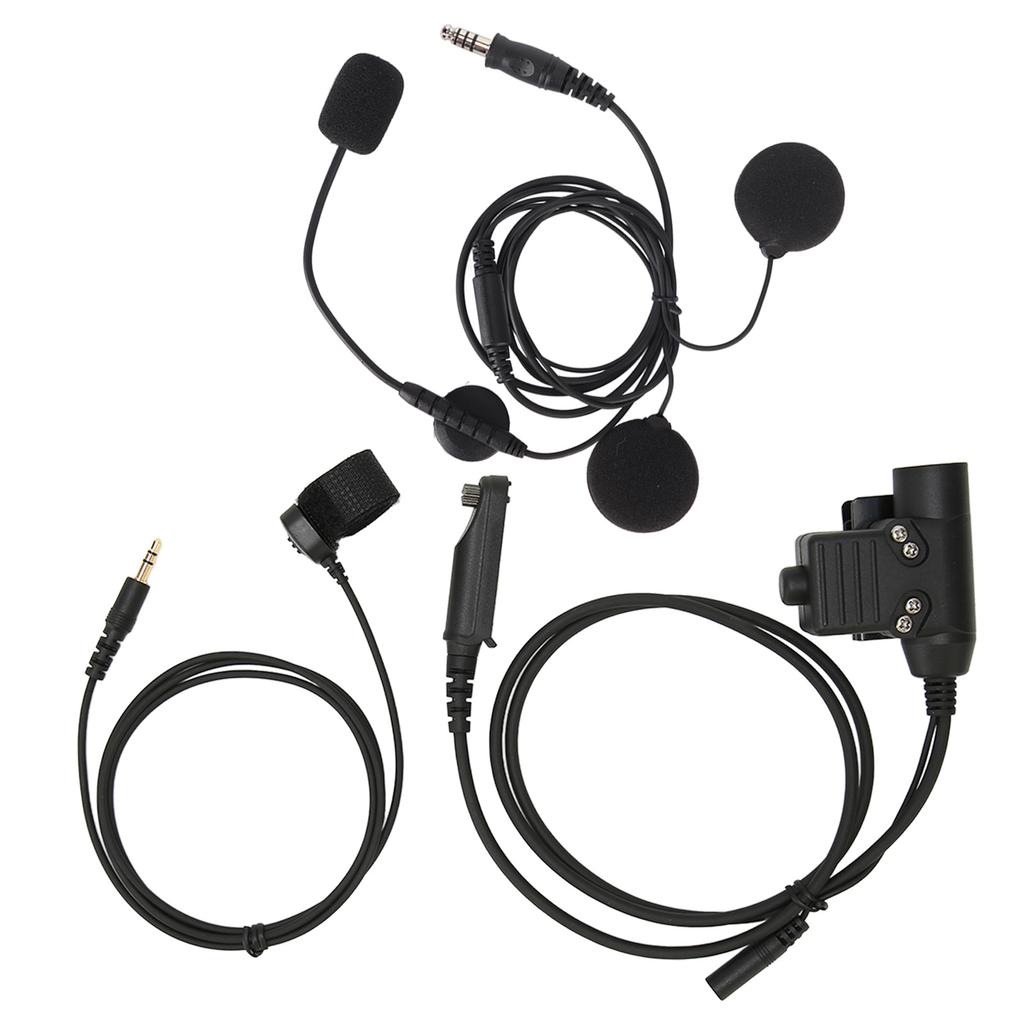 Motorcycle Headset Mic Kit with Adapter Walkie Talkie Helmet Earpiece for Baofeng UV 9R PLUS