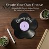 Flower Vinyl Record Diy Ornament DIY Custom Board with Creative Ornament Display Stand Design Personalized Birthday Anniversary Message Board Sign