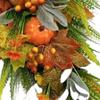 Festive Holiday Party Supplies Artificia Fall Teardrop Swag, Autumn Harvest Sunflowers Pumpkins Leaves Berries Door Artificial Pine Needle Swag