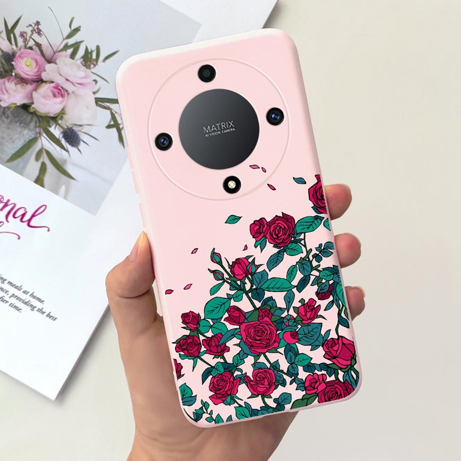 Für Honor Magic6 Lite Hülle Honor X9b Hübsche Mädchen Sonnenblumen Hülle Weiche Silikon Handyhülle Für Honor Magic6 Lite HonorX9b Bumper