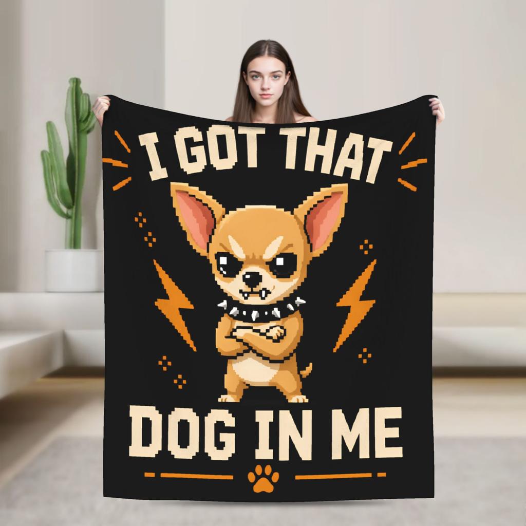 I Got That Dog In Me Poodle Dog Lover Pet Owner Warm Cozy Blanket Pattern Travel Throw Blanket Couch Chair Bedspread Bed Cover