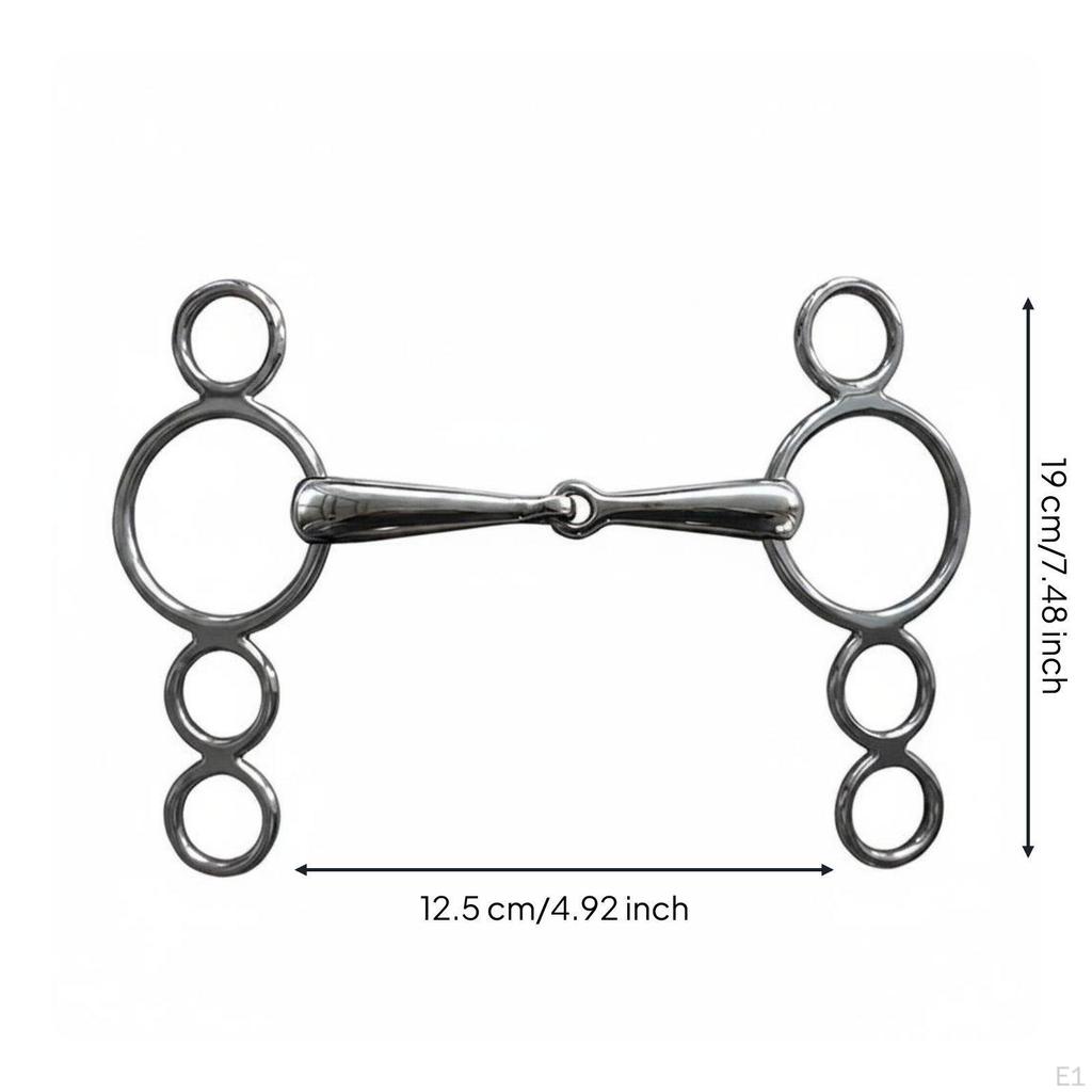 4Loop Horse Bit Stainless Steel Control Hand Polished for Riding 125MM