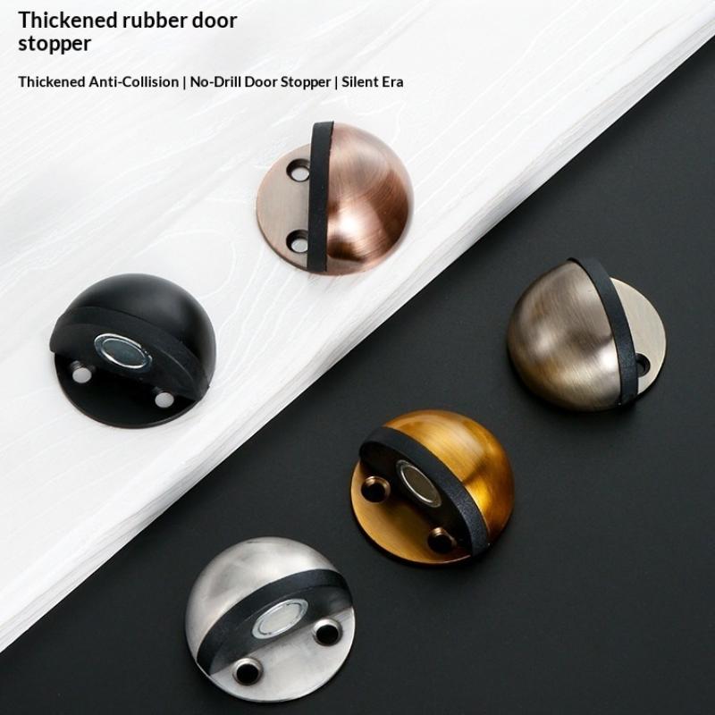 §1 Set Silicone Anti-Collision Buffer New No-Drill Magnetic Door Stopper For Glass & Bedroom Doors Windproof Floor Mount