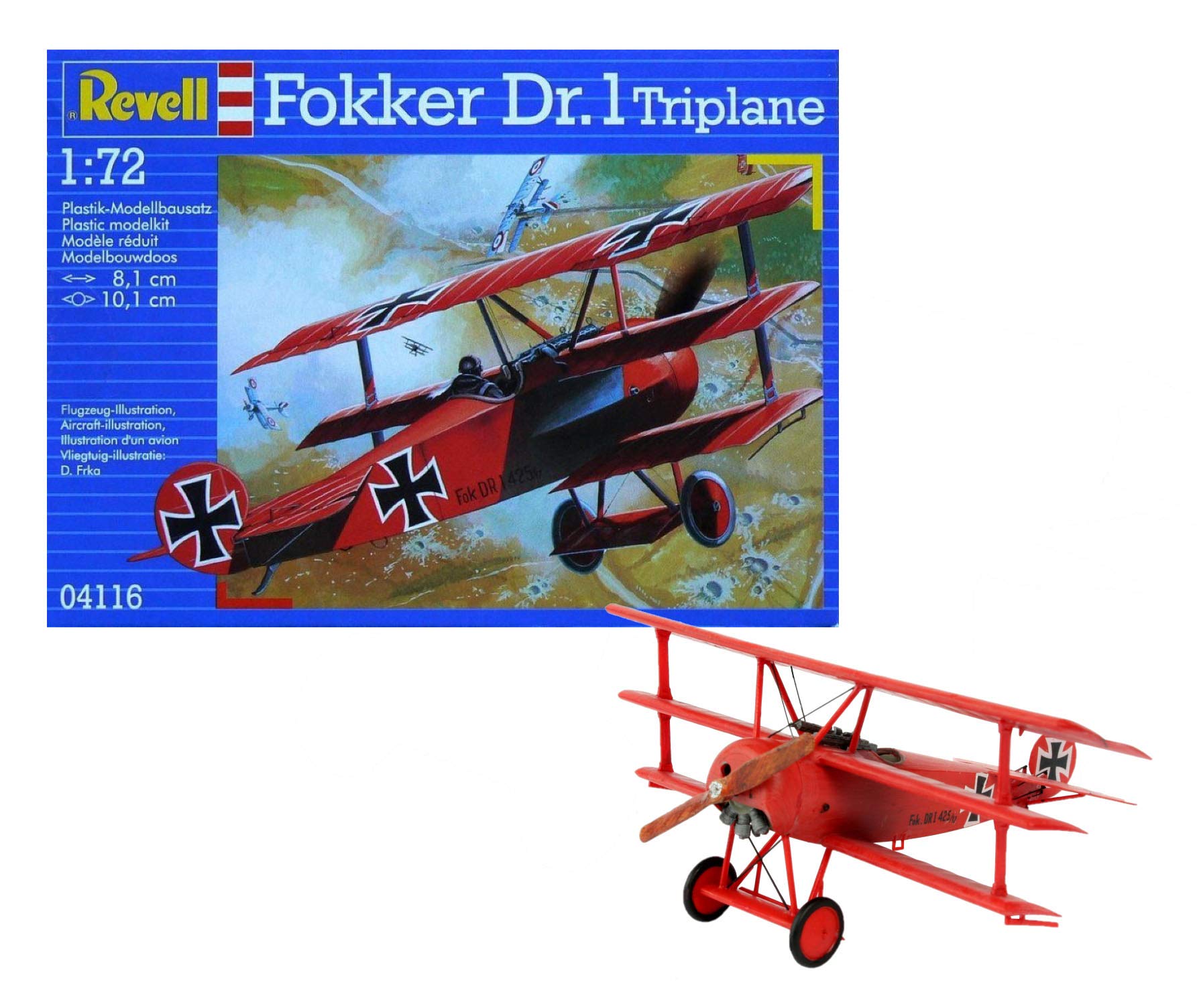 

Немецкий Revell Fokker 04116 Пластиковая модель 1/72 Dr.1