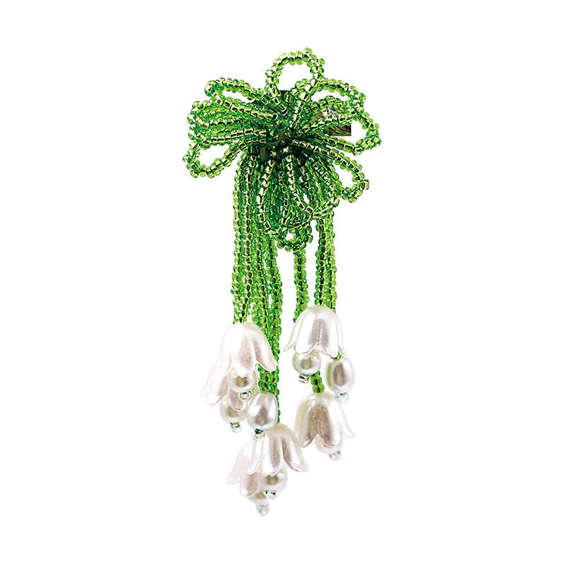 

SKEDS New Arrival Women Elegant Lily of the valley Earrings Brooches Classic Korean Style Fashion Tassel Ear Rings Pins For Lady
