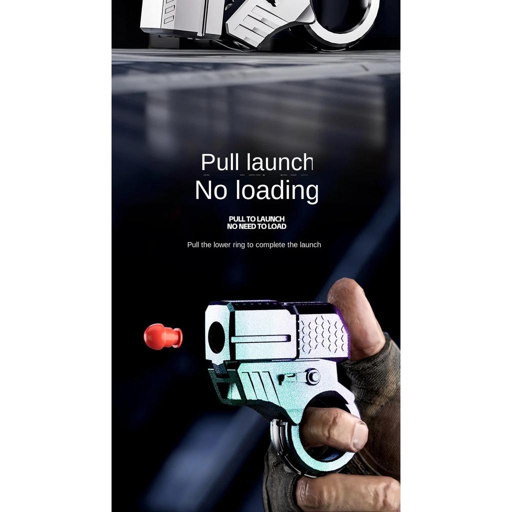 Toy Gun Stress Relief Ring EDC Mini Metal Agent Gold Finger Throwing Shell Fake Gun for Adults Boy Fingertip Gyro Fidget Spinner