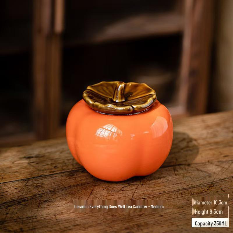 Persimmon Tea Scented Ceramic Candy Jar and Candle Holder