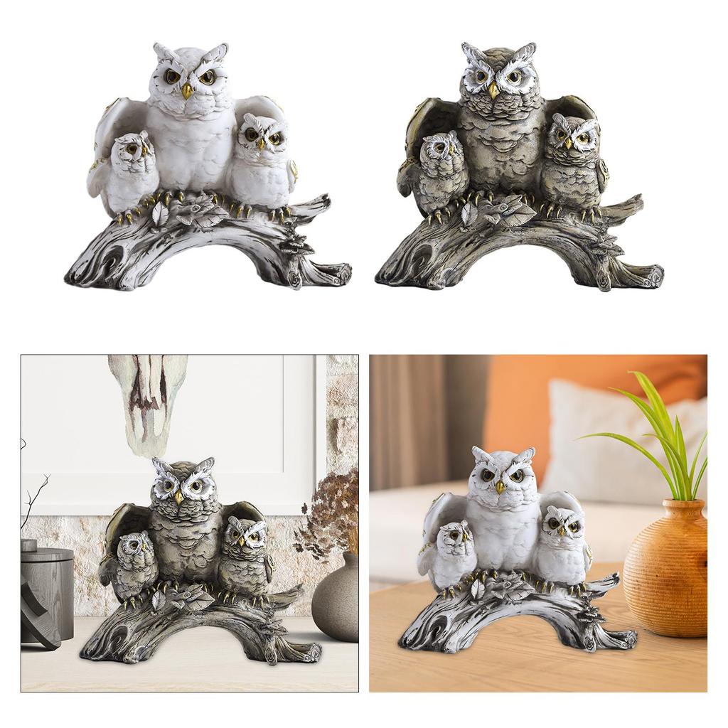 Owl Figurines Home Decor Creative Ornaments Modern Owl Sculpture Owl Statue for Office Bedroom Cabinet Desktop Furnishing