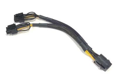 Audiophile PCIe 6 Pin 2 Cable Graphic Board Auxiliary Power Supply Conversion Cable 20cm Pin-8 (6 + Pin) 2-branch