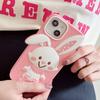 Cartoon Cute Rabbit Phone Case Compatible for iPhone 14 13 12 Pro Max 11 7 Plus Pink Stereoscopic Silicone Protective Cover