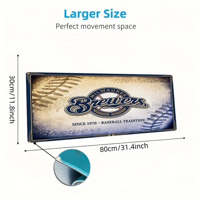 Milwaukee Brewers Farbiges Mauspads Großes Gaming-Tischkissen Rutschfestes Laptop-Tablet Großes Mauspads XXL Matte Mini-PC-Spielmatte Mit Verriegeltem Rand
