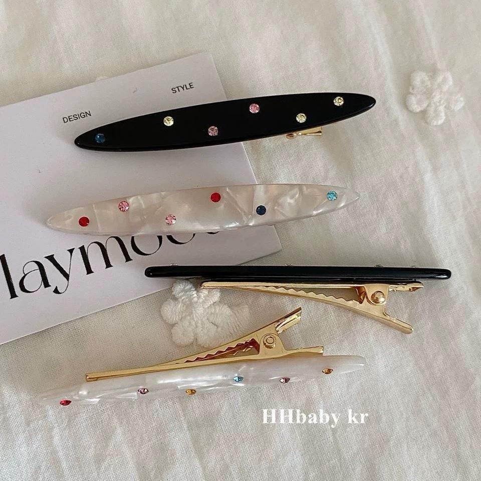 Water Diamond Hair Clips, Sweet Bangs, Side Hair Clips, Oval Duckbill Clips, Hair Accessories