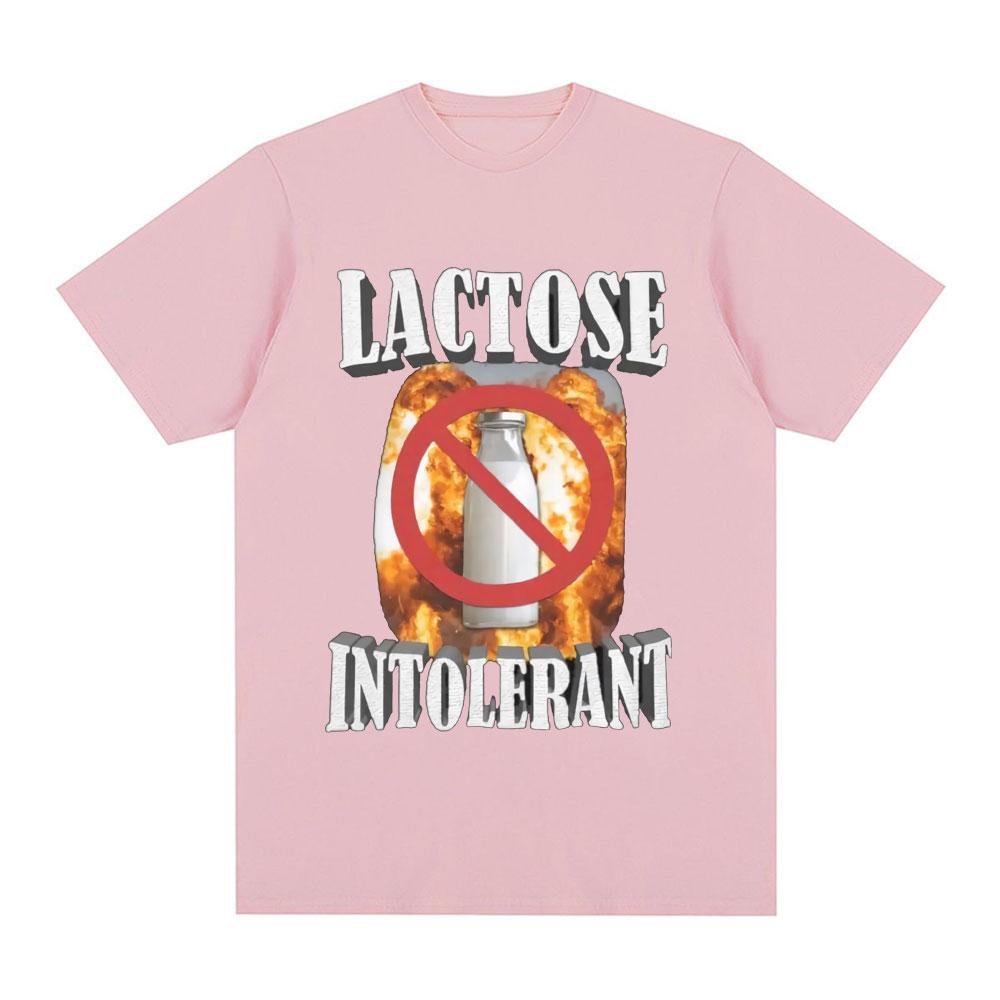 Funny Lactose Intolerant Graphic T-shirt Men's Clothing Fashion Hip Hop Vintage Short Sleeve T-shirts Cotton Tee Shirt Oversized