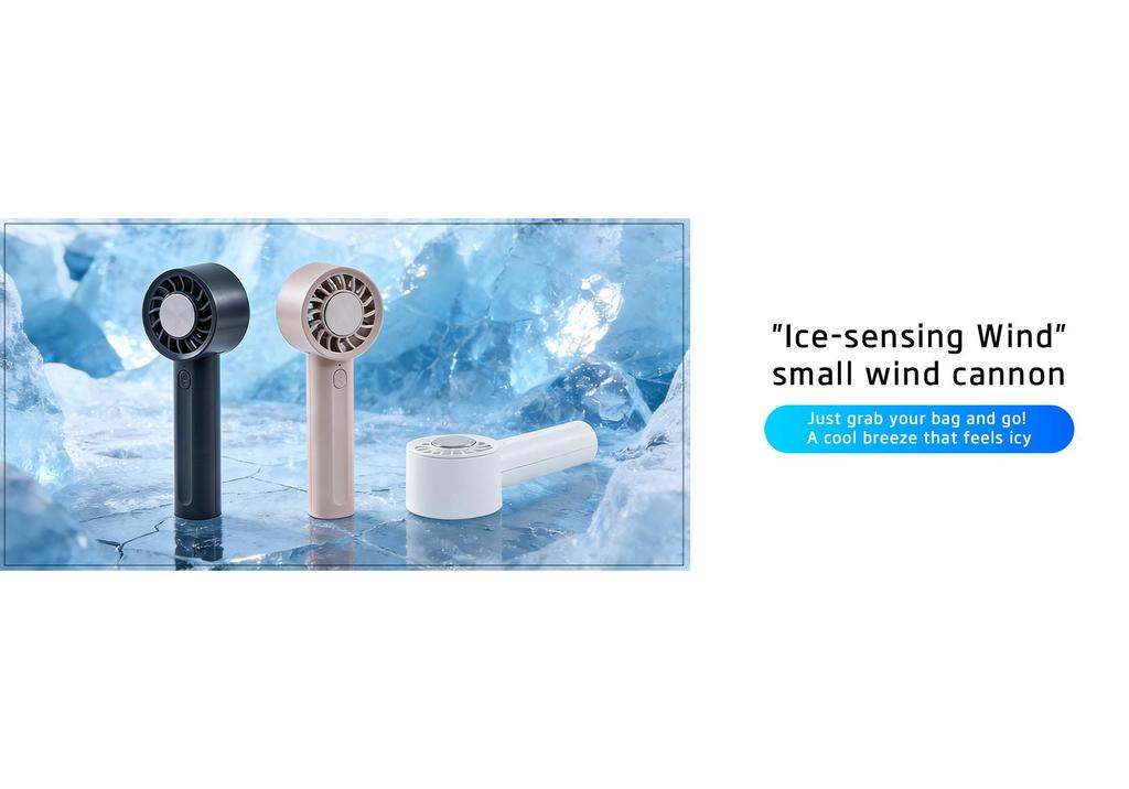 Portable USB Rechargeable Handheld Cooling Fan with Ice Pack