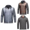 Men's Fashion Plus Velvet Patchwork Leather Cotton Jacket Sweater