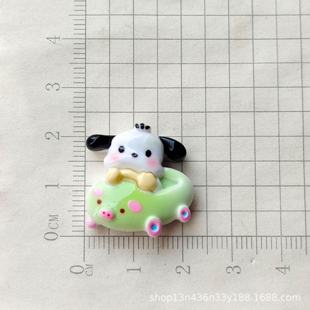 10Pcs Kawai Bright Surface Cartoon Pig Car Series Resin Flat Back Scrapbook Figurine Diy Bow Decor Accessories Crafts A5