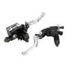 Keenso Motorcycle Brake Levers, Master Cylinder, and Clutch Levers (Set of 2, Left and Right), 22mm Hydraulic Brake Master Cylinder and Clutch Levers,