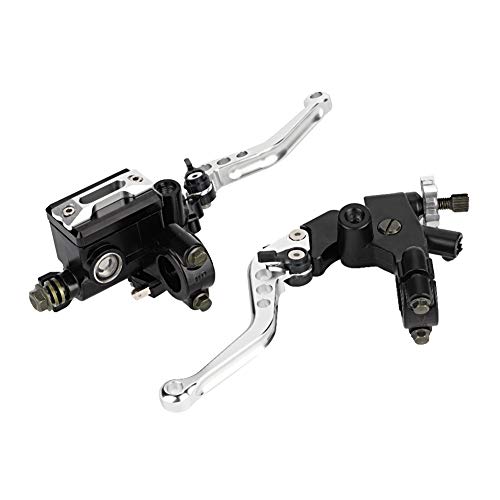 Keenso Motorcycle Brake Levers, Master Cylinder, and Clutch Levers (Set of 2, Left and Right), 22mm Hydraulic Brake Master Cylinder and Clutch Levers,