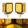 2 Piezas de Luces de Giro LED Ámbar de Doble Cara con Montaje de Stud Cromado, Compatibles con la Mayoría de Vehículos, Diseño Duradero