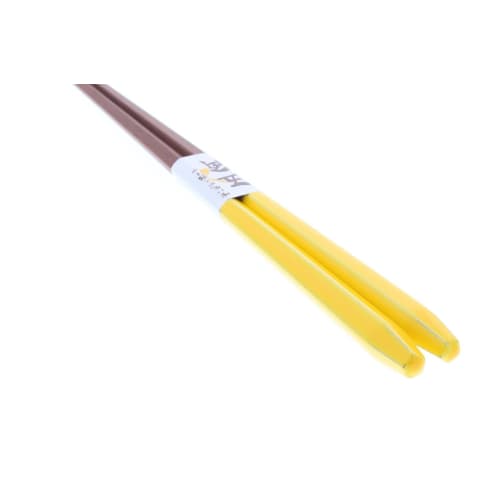 Ishida Japanese-made Frappe Chopsticks, Pentagonal, Yellow, 23cm