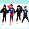 Canlı Çocuklar Cadılar Bayramı Superman Yarasa Örümcek Adam Cosplay Kostümü Kıyafet Setleri