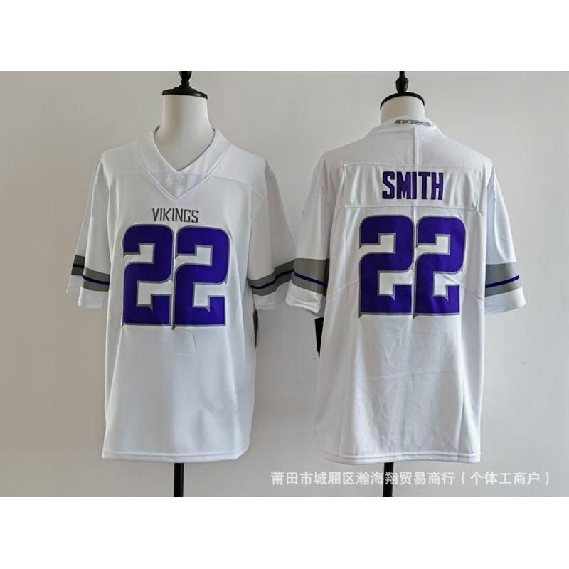 Vikings Team Football Jersey 22 Number Embroidered Rugby Shirt Adult Unisex