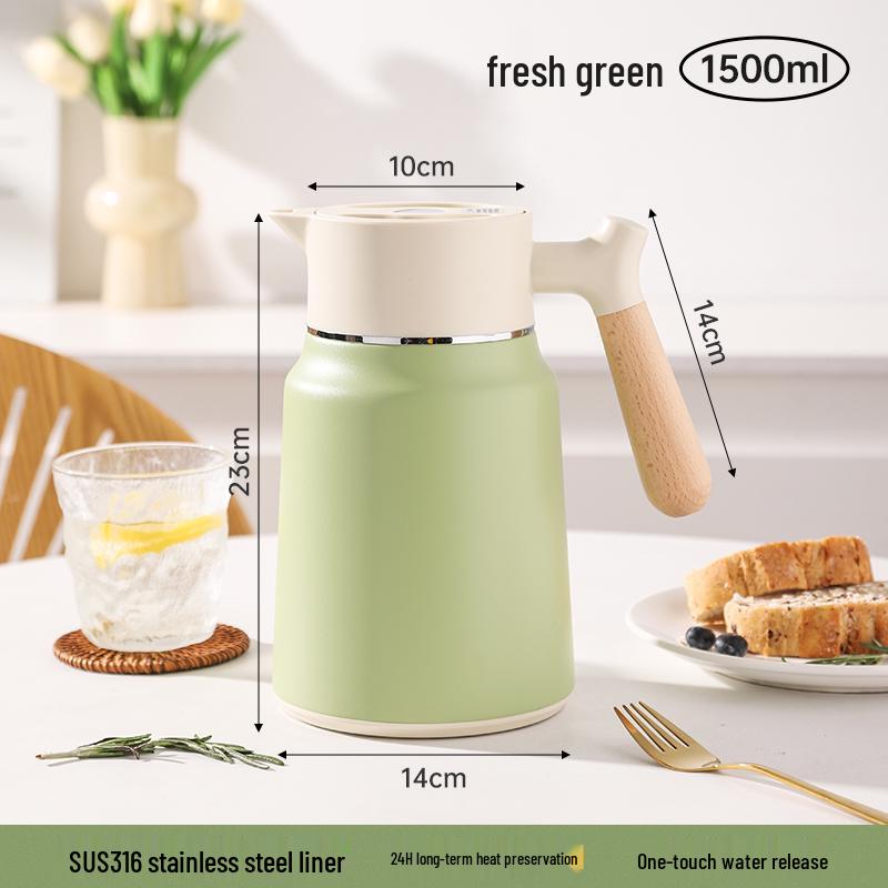 New 316L Stainless Steel Thermos Flask with Red Inner Liner - Large Capacity Warm Household Bottle and Kettle