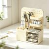 Stationery Holder for Desk Perforated Board Storage Rack, Wall Mount Shelf Office Desktop Clutter Management Supplies Book, Multi-Functional Organizer