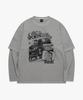 LMC Overdyed Layered Long Slv Tee Gray