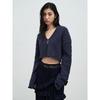 Anggae Cable Cropped Bolero Cardigan Navy