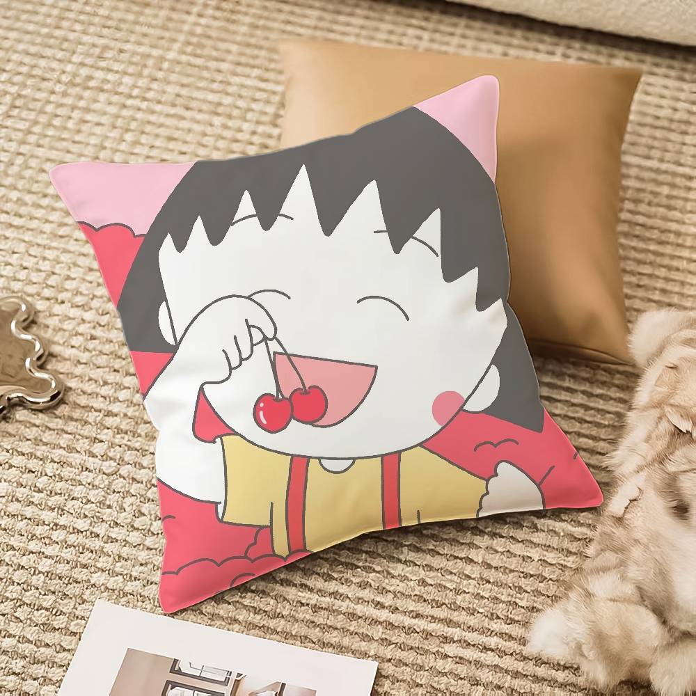 Chibi Ma-maru-ko-chan Pillow Case Anti-dustmite Invisible Zipper Sofa Bed