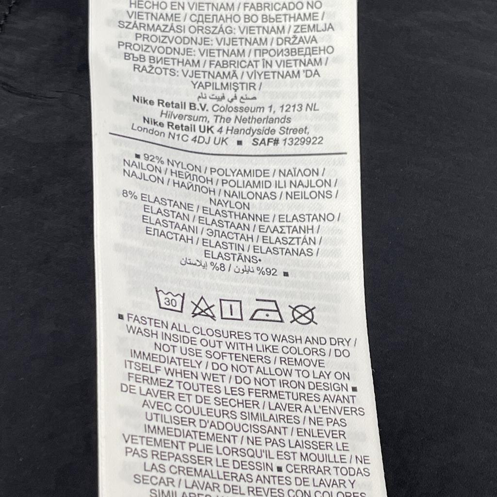 NIKE FN3006-010 Black Nylon Swoosh Logo Versatile Bomber Jacket Jacket L blackUsed