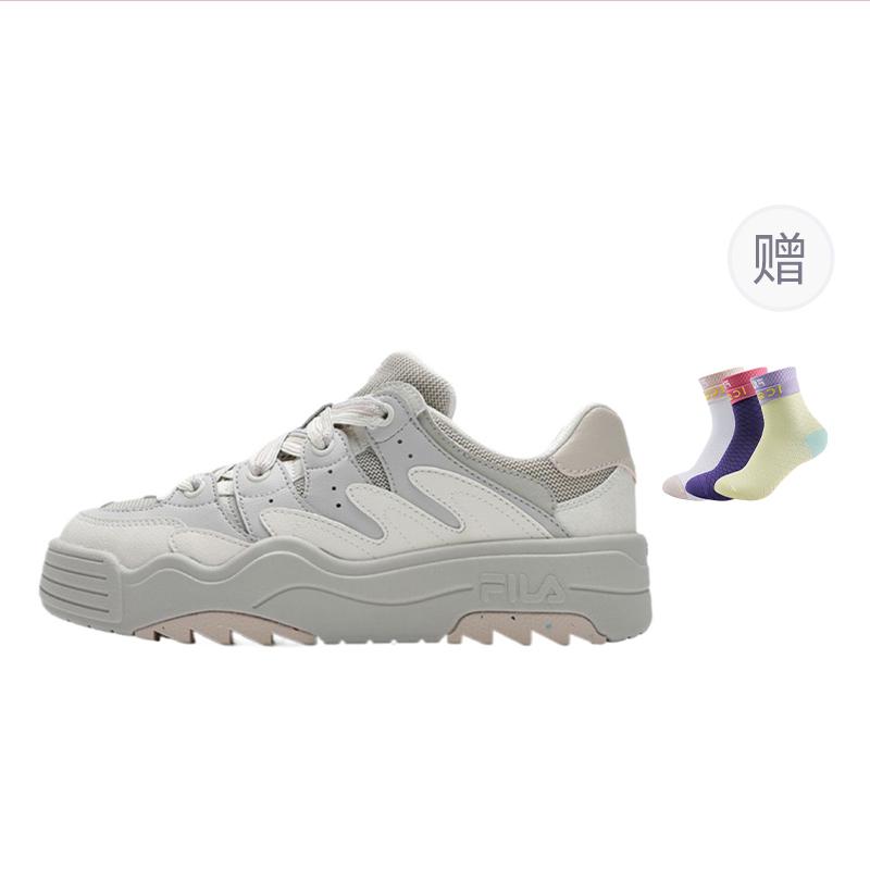 FILA Rosetta Lightweight Slip Resistant Low top Skateboard Shoes Women's White Gray F12W521217FWA