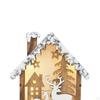 Christmas Hanging Decoration Lighted Wooden House Xmas Ornaments Home Decor