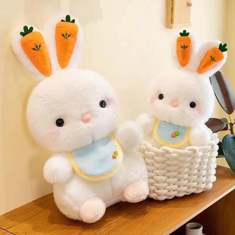 New Carrot White Rabbit Doll Plush Toy Rabbit Rag Doll Doll Children's Birthday Gift for Women