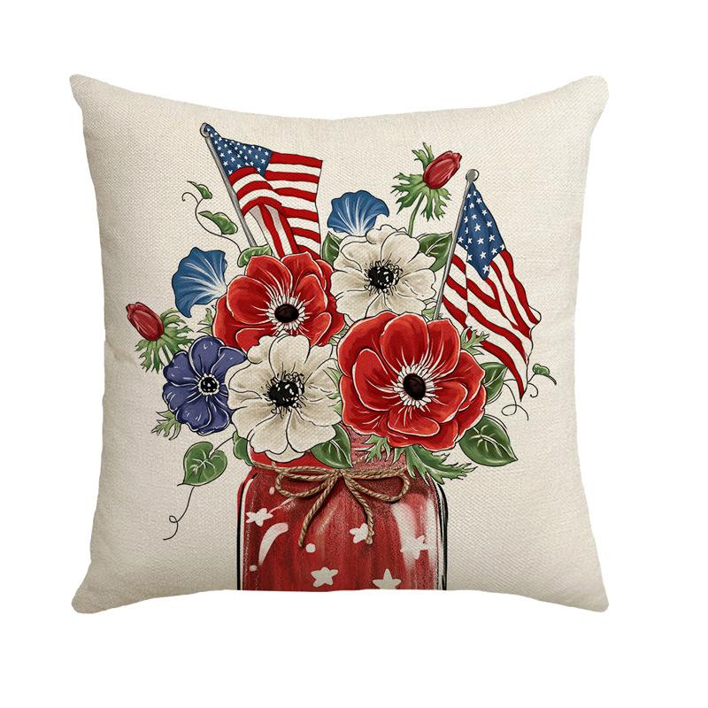 

New Independence Day Holiday Atmosphere Pillowcase Sofa Bedroom Linen Home Bedside Decoration Pillowcase 45 * 45Cm (without core)